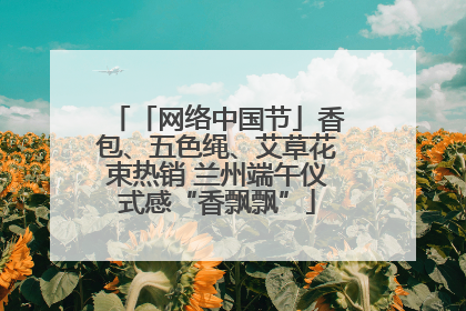 「网络中国节」香包、五色绳、艾草花束热销 兰州端午仪式感“香飘飘”