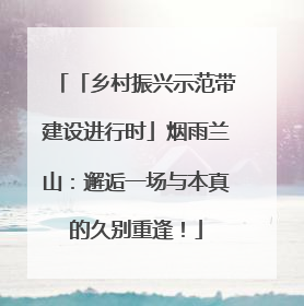 「乡村振兴示范带建设进行时」烟雨兰山：邂逅一场与本真的久别重逢！