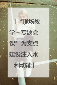 “现场教学＋专题党课”为支点建设注入水利动能