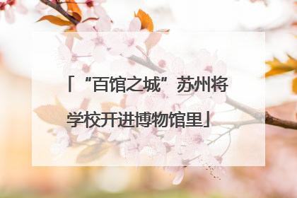 “百馆之城”苏州将学校开进博物馆里