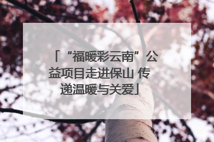 “福暖彩云南”公益项目走进保山 传递温暖与关爱
