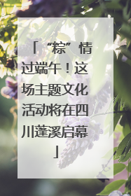 “粽”情过端午！这场主题文化活动将在四川蓬溪启幕