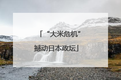 “大米危机”撼动日本政坛