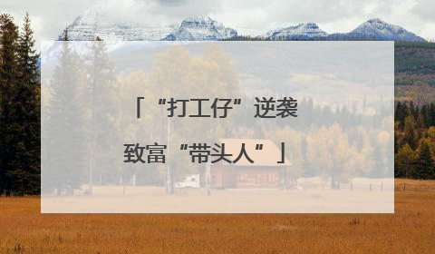 “打工仔”逆袭致富“带头人”