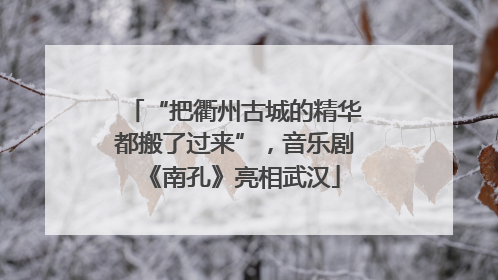 “把衢州古城的精华都搬了过来”，音乐剧《南孔》亮相武汉