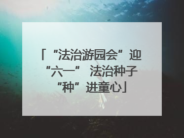 “法治游园会”迎“六一” 法治种子“种”进童心
