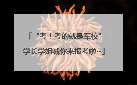 “考！考的就是军校” 学长学姐喊你来报考啦~