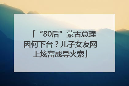 “80后”蒙古总理因何下台？儿子女友网上炫富成导火索