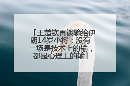 王楚钦再谈输给伊朗14岁小将：没有一场是技术上的输，都是心理上的输