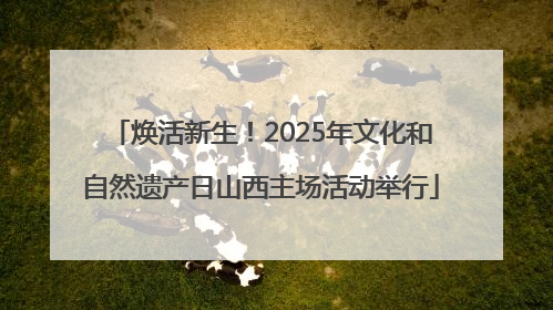 焕活新生！2025年文化和自然遗产日山西主场活动举行