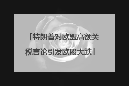 特朗普对欧盟高额关税言论引发欧股大跌