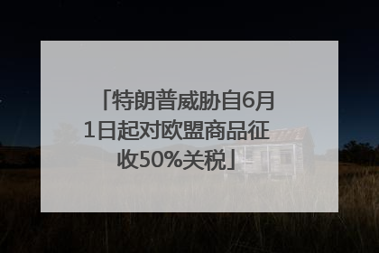 特朗普威胁自6月1日起对欧盟商品征收50%关税