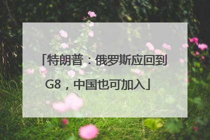 特朗普：俄罗斯应回到G8，中国也可加入
