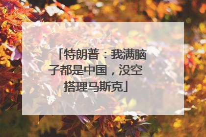 特朗普：我满脑子都是中国，没空搭理马斯克