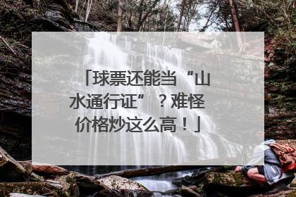 球票还能当“山水通行证”？难怪价格炒这么高！