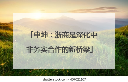 申坤：浙商是深化中非务实合作的新桥梁