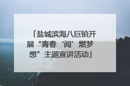 盐城滨海八巨镇开展“青春‘阅’燃梦想”主题宣讲活动