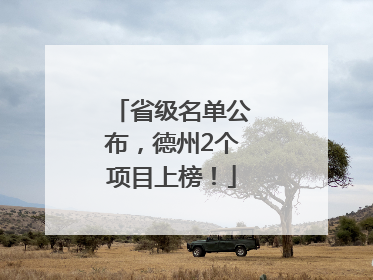 省级名单公布，德州2个项目上榜！