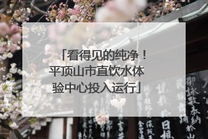 看得见的纯净！平顶山市直饮水体验中心投入运行