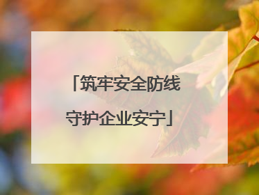 筑牢安全防线 守护企业安宁