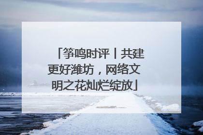 筝鸣时评丨共建更好潍坊，网络文明之花灿烂绽放