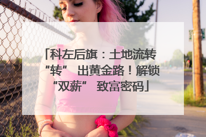 科左后旗：土地流转 “转” 出黄金路！解锁 “双薪” 致富密码