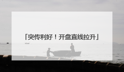 突传利好！开盘直线拉升