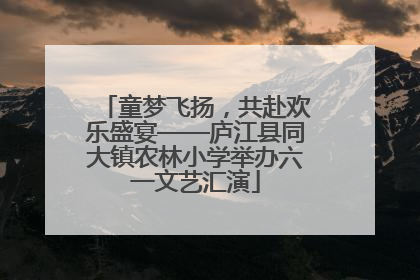 童梦飞扬，共赴欢乐盛宴——庐江县同大镇农林小学举办六一文艺汇演