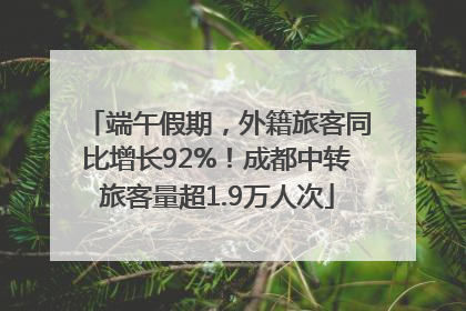 端午假期，外籍旅客同比增长92%！成都中转旅客量超1.9万人次