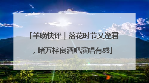 羊晚快评｜落花时节又逢君，睹万梓良酒吧演唱有感