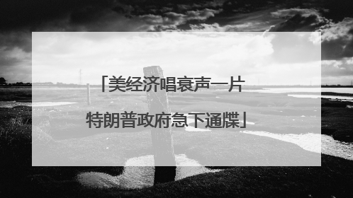 美经济唱衰声一片 特朗普政府急下通牒