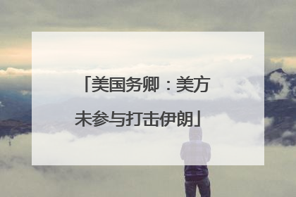 美国务卿：美方未参与打击伊朗