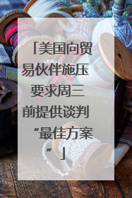 美国向贸易伙伴施压 要求周三前提供谈判“最佳方案”