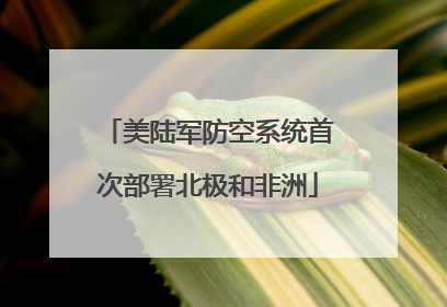 美陆军防空系统首次部署北极和非洲