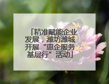 精准赋能企业发展，潍坊潍城开展“惠企服务基层行”活动