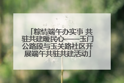 粽情端午办实事 共驻共建暖民心——玉门公路段与玉关路社区开展端午共驻共建活动