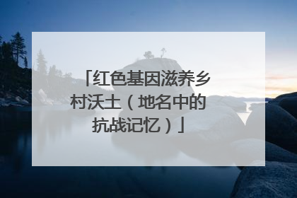 红色基因滋养乡村沃土（地名中的抗战记忆）
