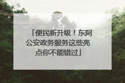 便民新升级！东阿公安政务服务这些亮点你不能错过