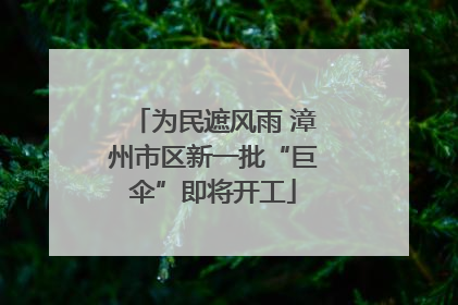 为民遮风雨 漳州市区新一批“巨伞”即将开工