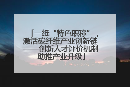 一纸“特色职称”，激活碳纤维产业创新链——创新人才评价机制 助推产业升级