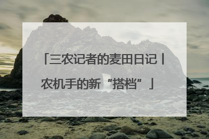 三农记者的麦田日记丨农机手的新“搭档”