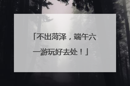 不出菏泽，端午六一游玩好去处！