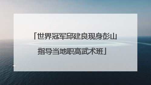 世界冠军邱建良现身彭山 指导当地职高武术班