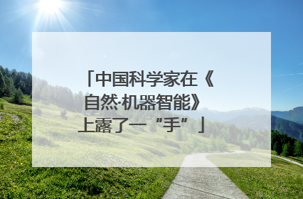 中国科学家在《自然·机器智能》上露了一“手”
