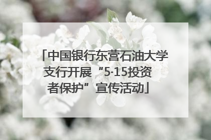 中国银行东营石油大学支行开展“5·15投资者保护”宣传活动