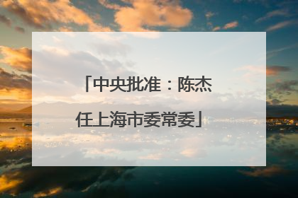 中央批准：陈杰任上海市委常委