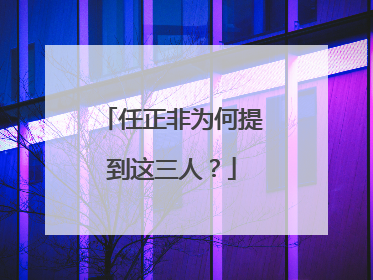 任正非为何提到这三人？