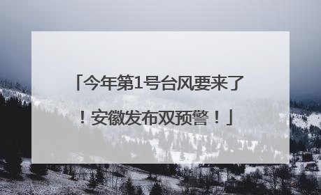 今年第1号台风要来了！安徽发布双预警！