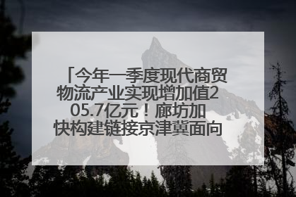 今年一季度现代商贸物流产业实现增加值205.7亿元！廊坊加快构建链接京津冀面向全世界的物流通道