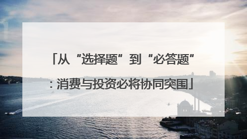 从“选择题”到“必答题”：消费与投资必将协同突围